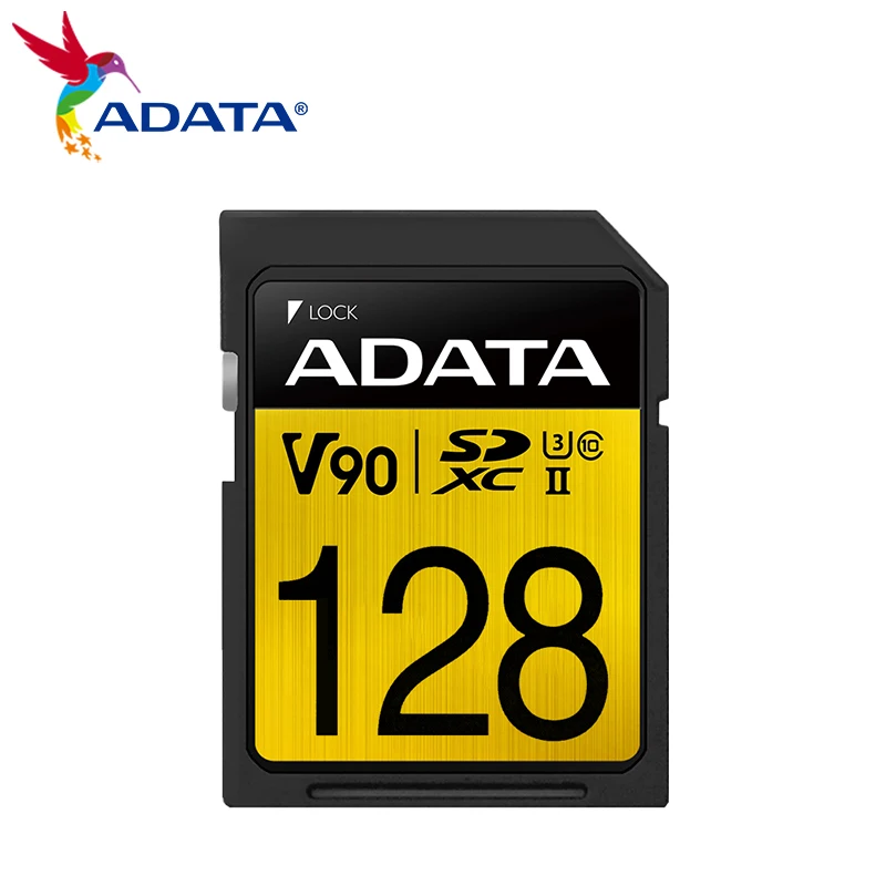 ADATA Premier ONE SDXC Card UHS-II Memory Card 256GB 128GB 64GB U3 C10 V90 Video Speed SD Card for Ultra HD 4K 8K Camcorder