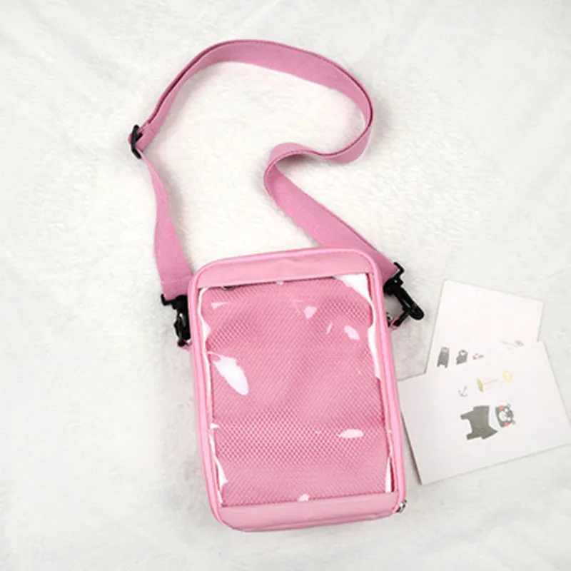 Japan Portable School Girls Small Canvas Shoulder Bag Fashionable Mesh Pocket  Crossbody Bags Women Handbag Outdoor itabag