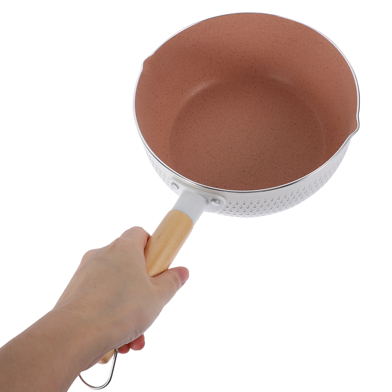 

1 set 1 Set Nonstick Sauce Pan Metal Cooking Pot Wooden Handle Gas Induction Stove Household Milk Stew Pan Kitchen