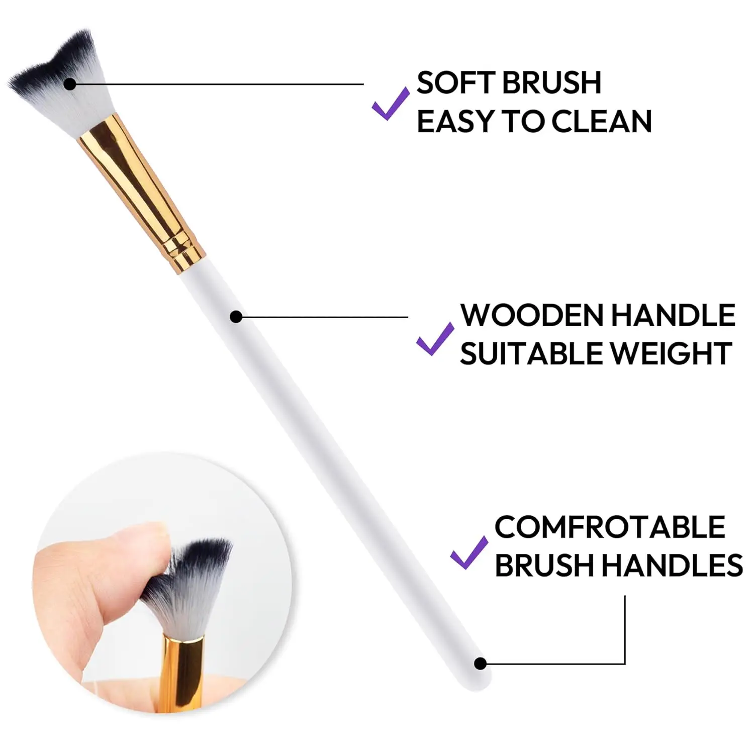1 Uds. Champú de pestañas cepillo curvo para limpieza de extensiones de pestañas, herramientas de cepillo de baño de eliminación de maquillaje suave