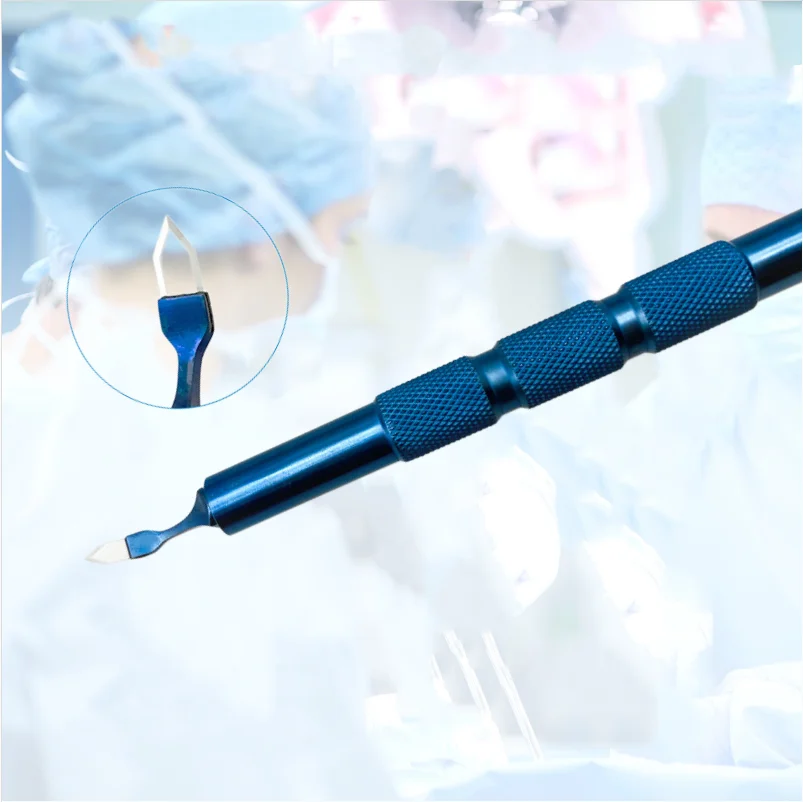 

VKTIMALL Titanium Handle Clear Cornea Blade 1Set Ophthalmic Microsurgical Eye Blades With Handle