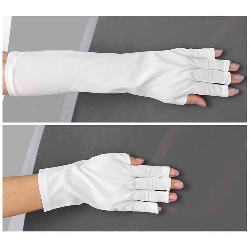 Guantes de protección UV para uñas, 2 piezas, lámpara Led a prueba de radiación, protección de manos, lámpara de luz UV, secador de manicura,