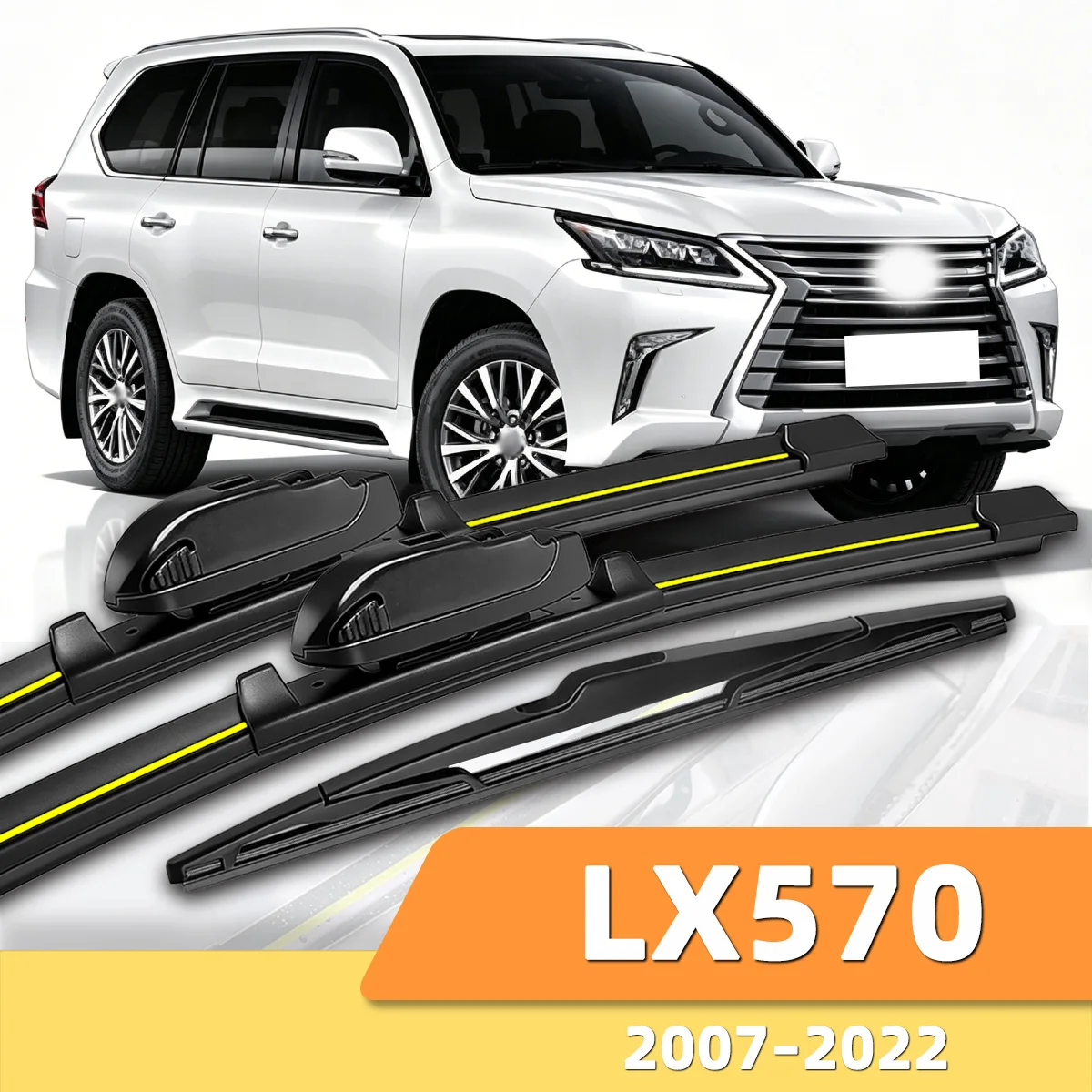Geeignet für Lexus LX 570 2007–2022 Front- und Heckscheibenwischer. Langlebiges Zubehör für Autoscheiben 2009 2012 2015 2018.