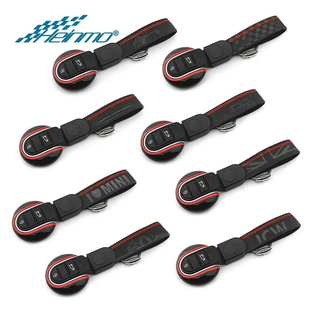For MINI Cooper F54 F55 F56 F57 F60 Countryman JCW D S ONE Car Styling Suede Accessories KeyChain Key Case Cover Protector Rope