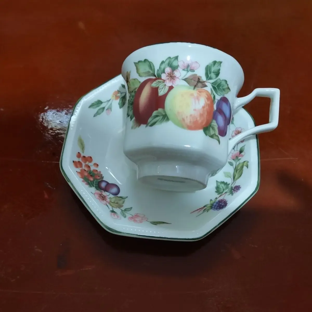 Export to the UK Original octagonal coffee cup and saucer British afternoon tea cup and saucer