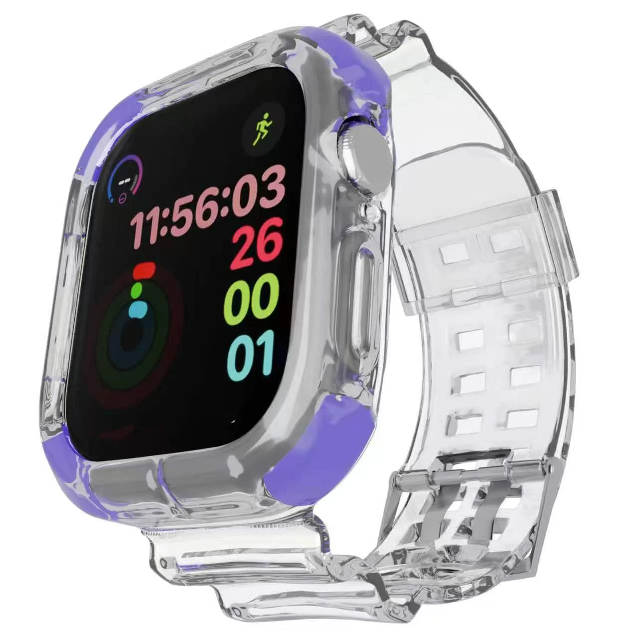 

Strap for Apple Watch Series 11 10 42mm / 9 8 7 41mm / SE3 SE2 SE 6 5 4 40mm / 3 2 1 38mm Shockproof Airbag Clear TPU Band
