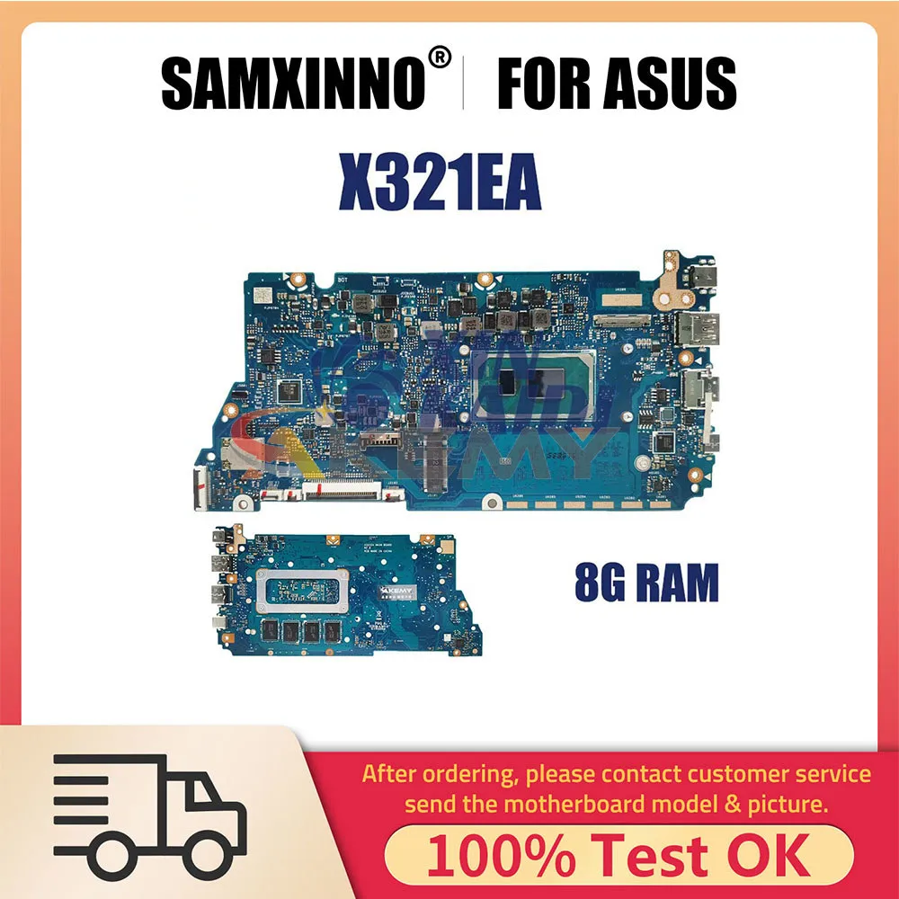 

Notebook Mainboard For ASUS VivoBook X321EA I333E S333E Laptop Motherboard i7 1165G7 CPU 8G RAM Systemboard