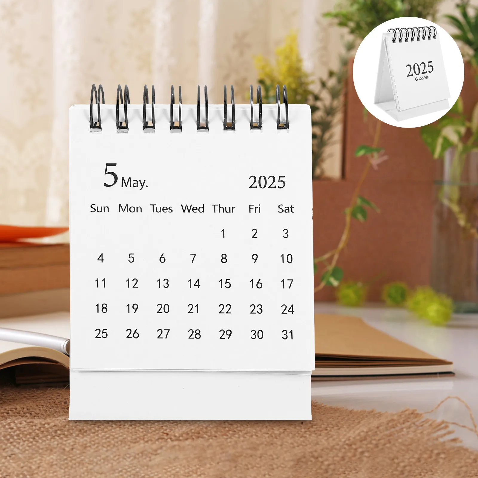 

Mini Desk 2024-2025 Flip For Desktop Table Office Small Monthly Planner Standing Daily Calendar Thick Paper No Ink Bleed Spiral
