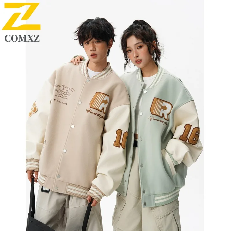 

​​COMXZ Men American Vintage Jacket 2025 Workwear Sport Lightweight Distressed Denim Coat Loose Fit for Autumn Street Fashion​​