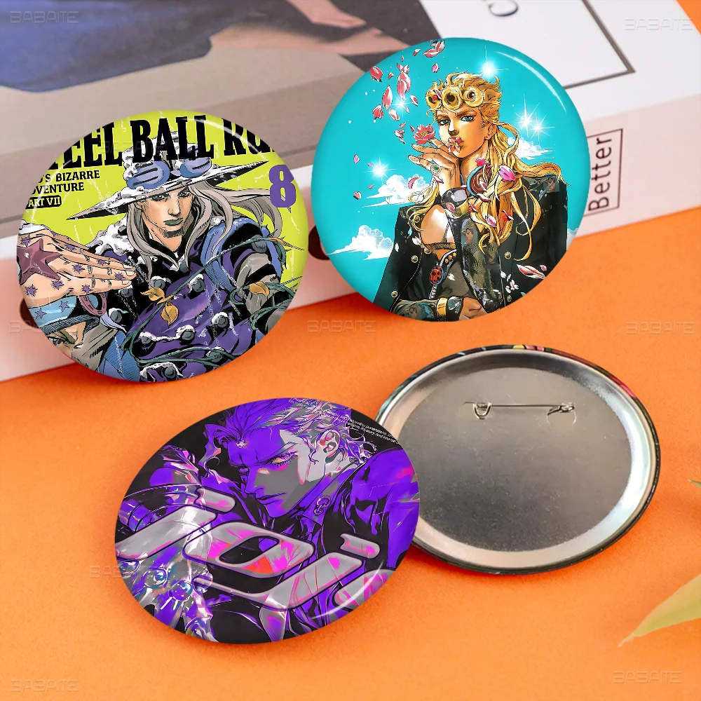 Классическая Японская Аниме-брошь JOJO, Круглая Брошь Ручной Работы С Героями Мультфильмов, Модный Аксессуар Для Сумок