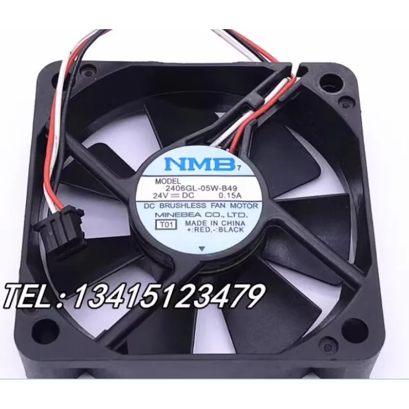 

NMB 2406GL-05W-B49 T01 DC 24V 0.15A 60x60x15mm 3-Wire Server Cooling Fan