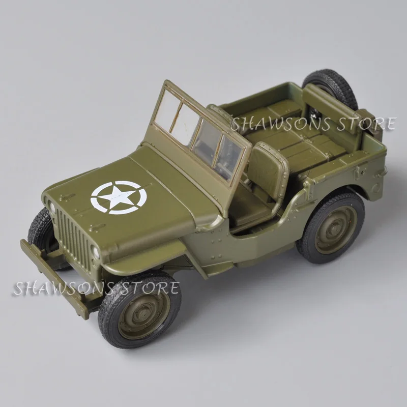 1:36 Scale Diecast Model Car Toy Military Tactical Vehicle Willys MB Pull Back Miniature Replica