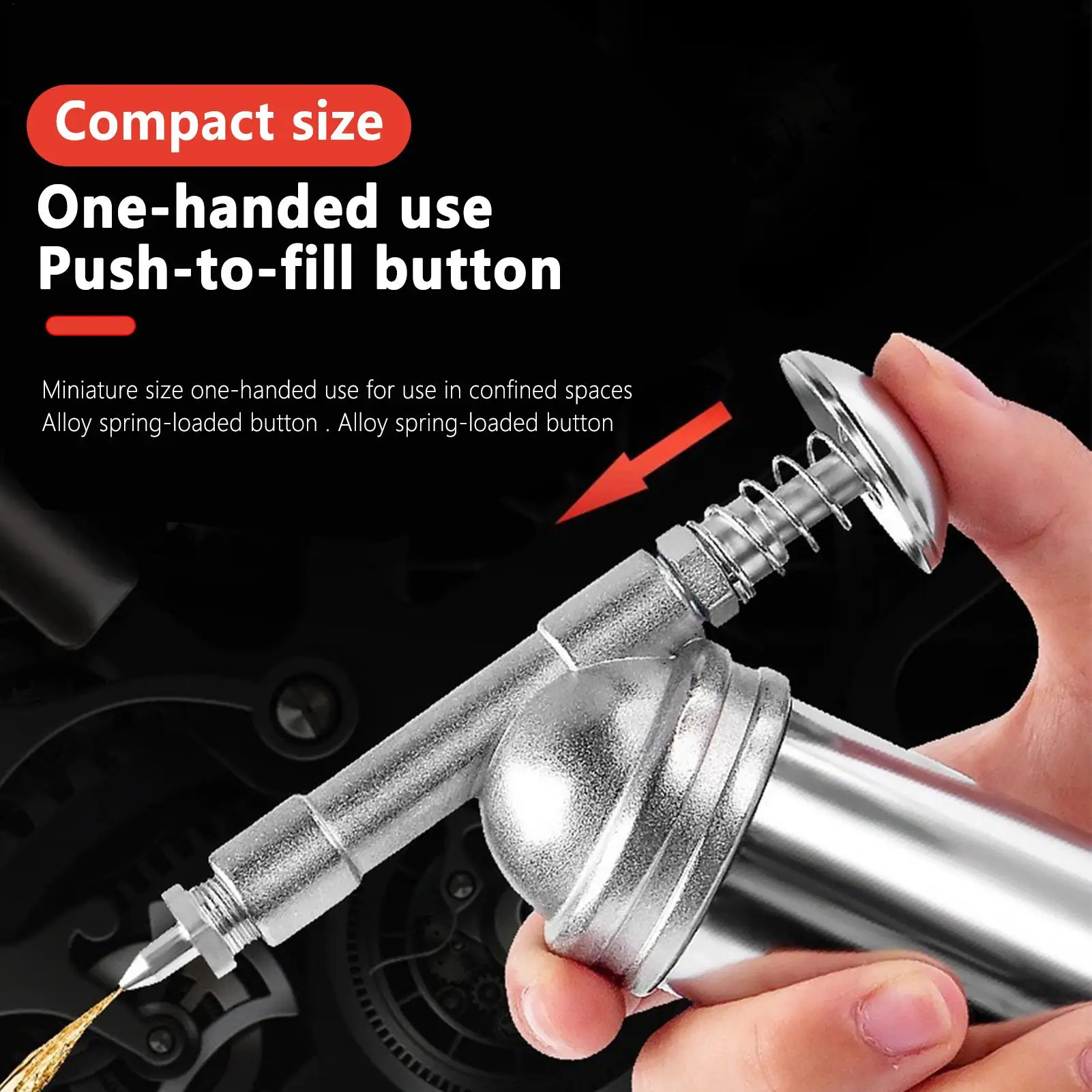 

80cc Capacity Mini Grease Gun Machine Handheld High Pressure Oiler Hand Tools Alloy Multi Manual Grease Pump Car Accessories