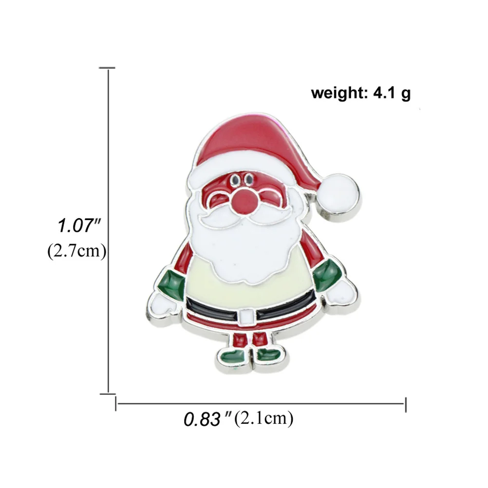 

4Pcs Christmas Brooch Zinc Alloy Colorful Santa Elk Tree Bells Lapel Pins Holiday Costume Accessories Christmas Gift Jewelry