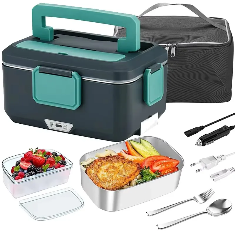 

【Premium】2.5 L 90W Electric Lunch Box Food Warmer Portable Food Heater for Car Or Home - Leak Proof Lunch Heating Microwave for