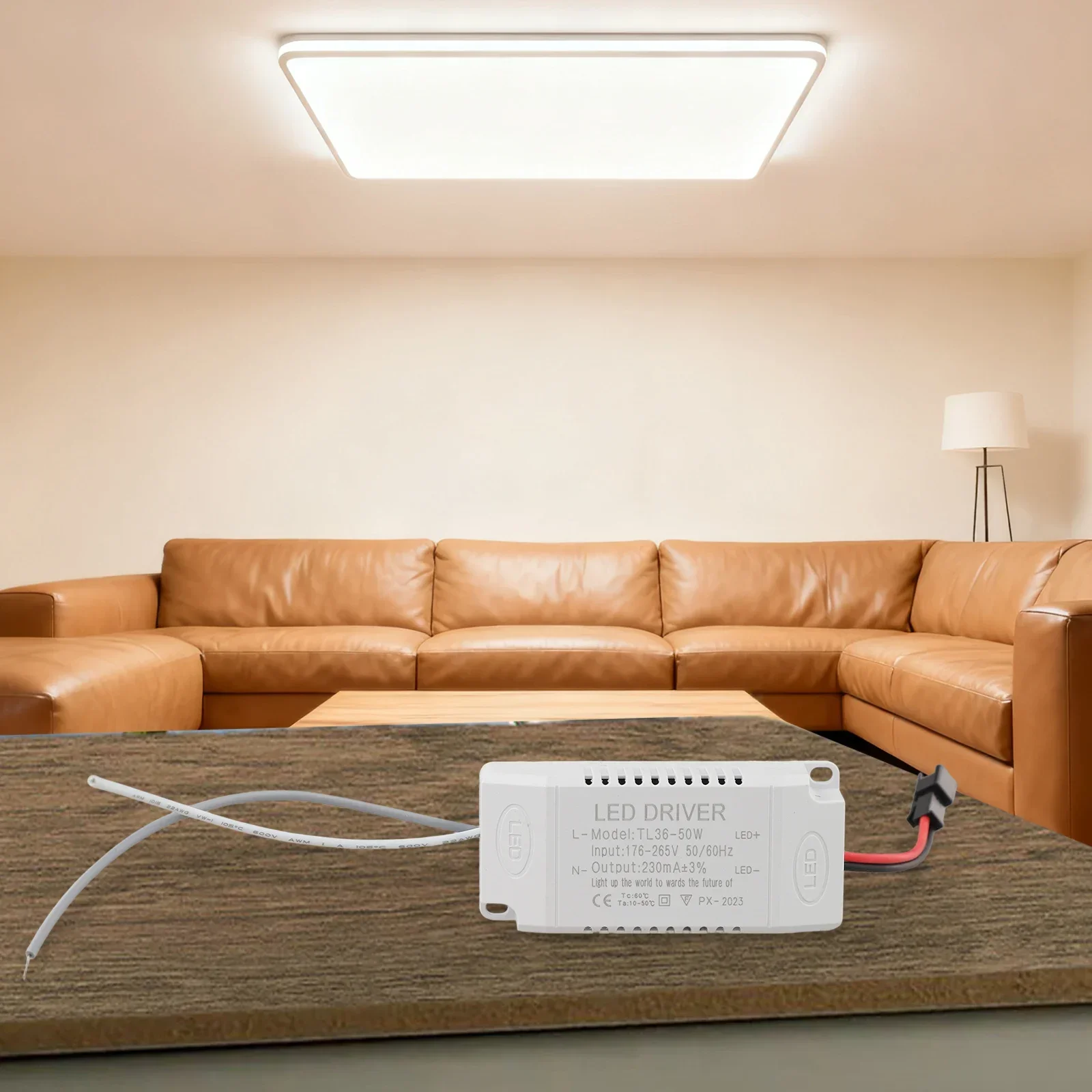DC108-165V Power Supply Lighting Solution -20 50 SM Male 2 Pin 36-50W Power Height 24mm Width 36mm For Panel Light