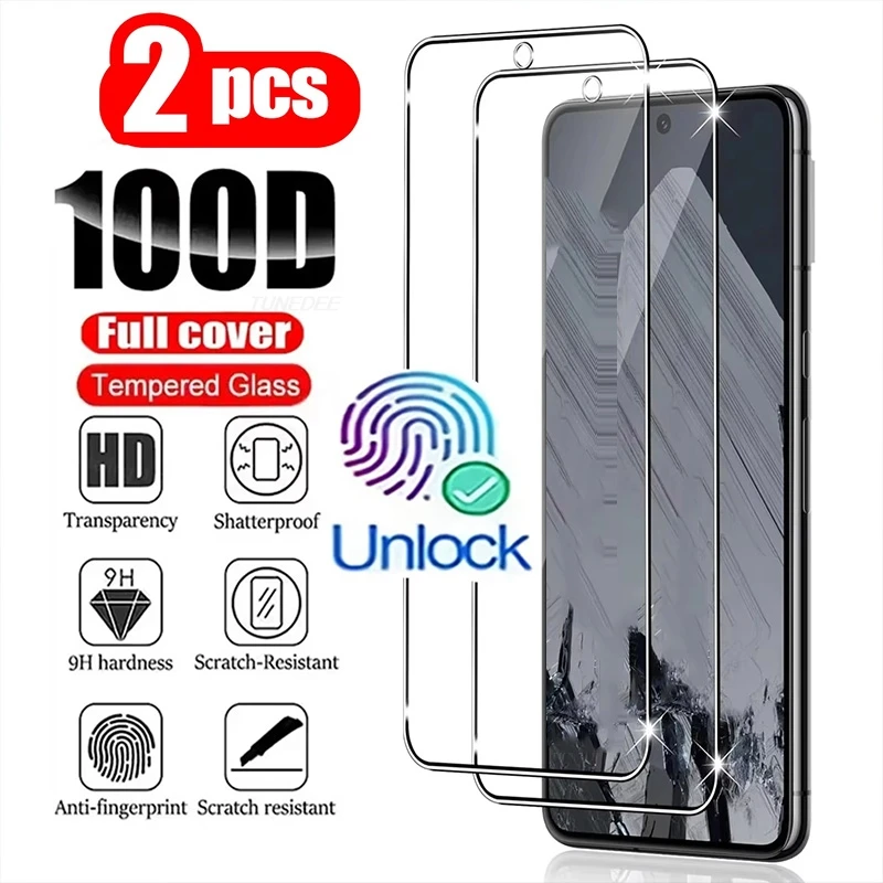 

For Pixel 10 Pro XL Fingerprint Unlock Tempered Glass For Google Pixel 9 Pro XL 9A Clear Premium Protective Screen Protector