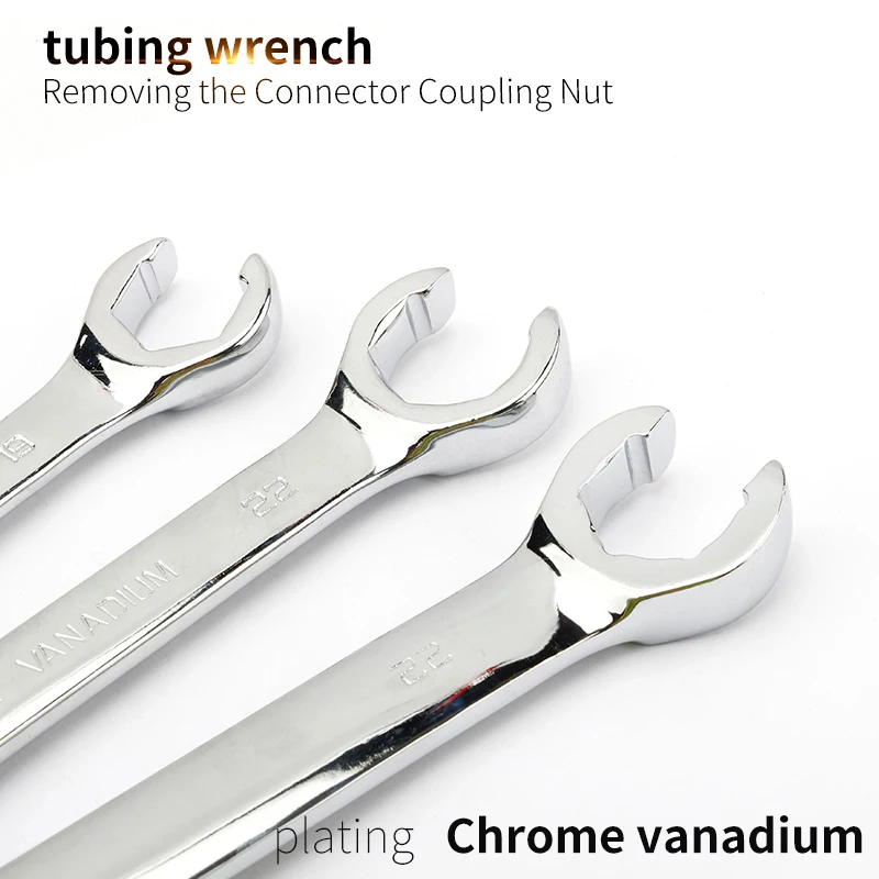 Imagem -02 - Oil Pipe Flare Nut Wrench Open Ring Double Head Spanner 810-12 mm High Torque Espelho Hand Tool Chave de Freio para Reparo do Carro 1pc