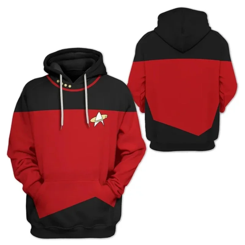 Star Cosplay Trek: Picard Print Moletom com capuz adulto pulôver casaco jaqueta adulto masculino com capuz