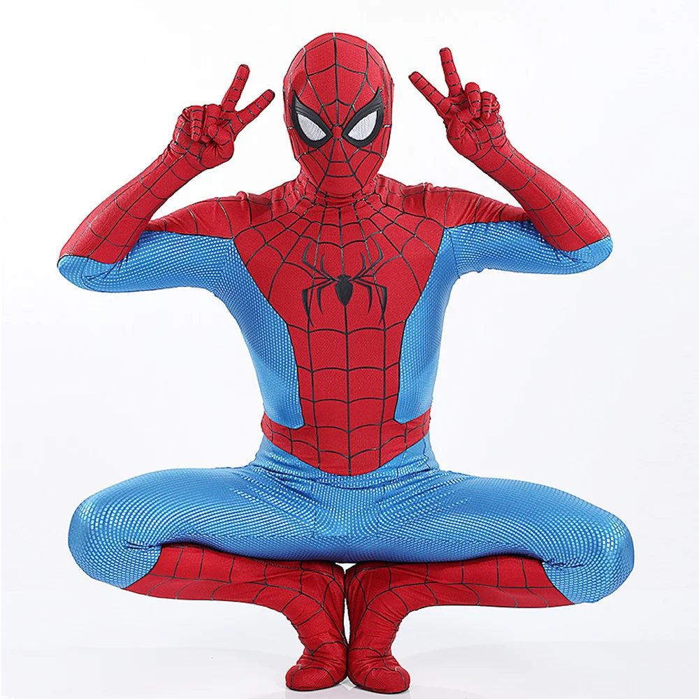 No Way Home Spiderman Classic Ending Suit Cosplay Costume Spidey Boys Spandex Superhero Zentai Suits Halloween Costume for Adult