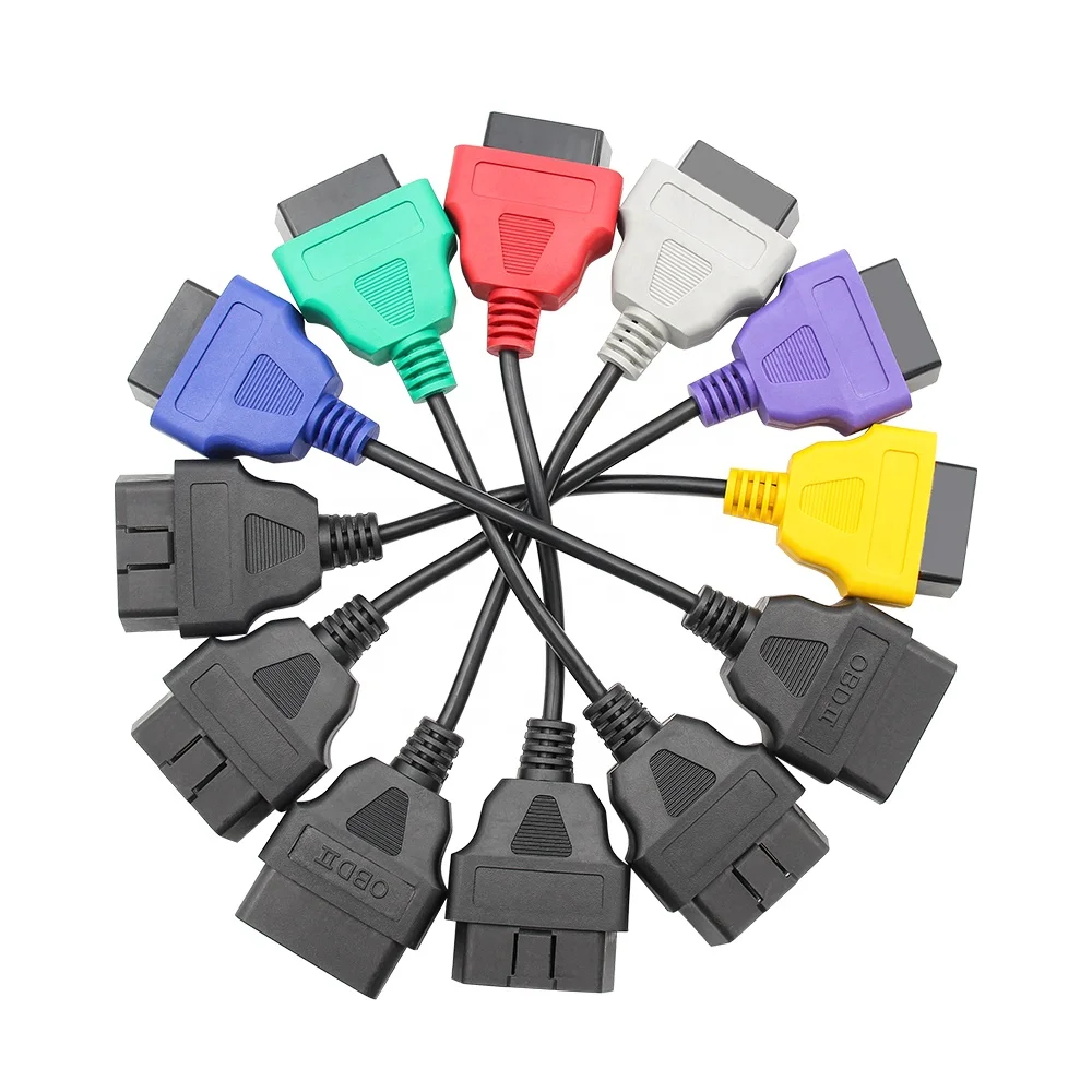 6pcs OBD Cable /1set OBD2 Adapter Connector Diagnostic Cable for Fiat ECU Scan MultiEcuScan  With 6 Colors