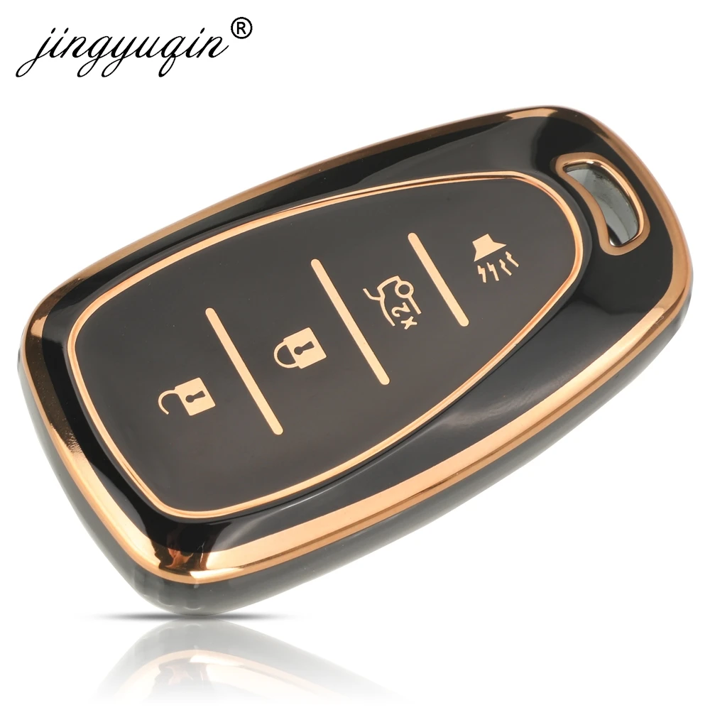 jingyuqin 4 Buttons TPU Car Key Case Cover Fob for Chevrolet Chevy Malibu Camaro Cruze Traverse Spark Equinox Sonic Volt Bolt