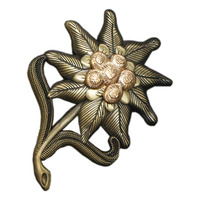 1pc Retro Edelweiss Enamel Pin German Army Elite Mountain Troop Brooch Medal Badge Military Jewelry
