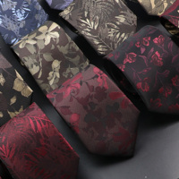 New Design Wedding Men Tie Brown Red Blue Flower Leaf Neckties Men Business Dropshipping Groom Collar Accessories Gift
