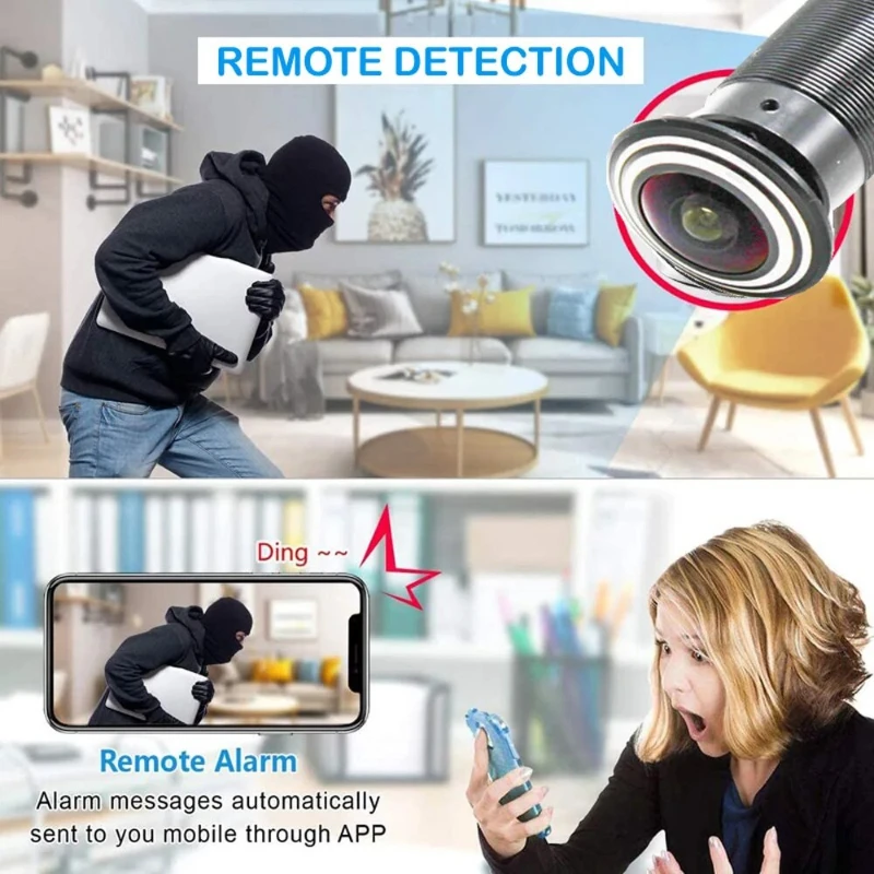 Alta calidad gran angular 180 grados voz bidireccional ojo de gato puerta antirrobo inteligente Wifi inalámbrico Visual ojo de gato hogar caliente