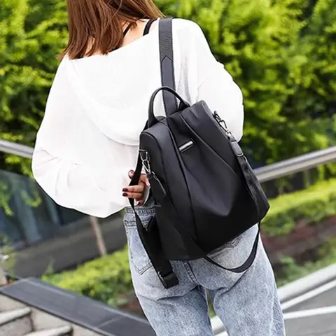 옥스포드 천 도난 방지 배낭 뒤로 숨겨진 지퍼 부드러운 디자인 여성 배낭 일상 작업 여행에 적합