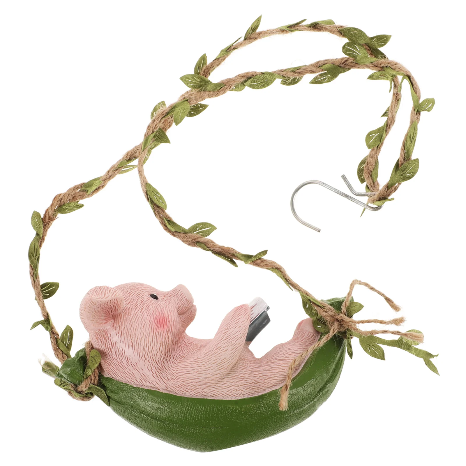 

Resin Swing Pig Decor Garden Hanging Ornament Cute Outdoor Landscape Decoration for Yard Balcony Courtyard Tree