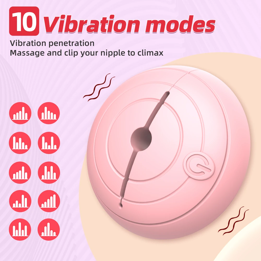 Double 10 Modes Vibrating Wireless Remote Nipple Clamps Vibrator Mini Invisible Wear Breast Massage Stimulate Sex Toys for Women