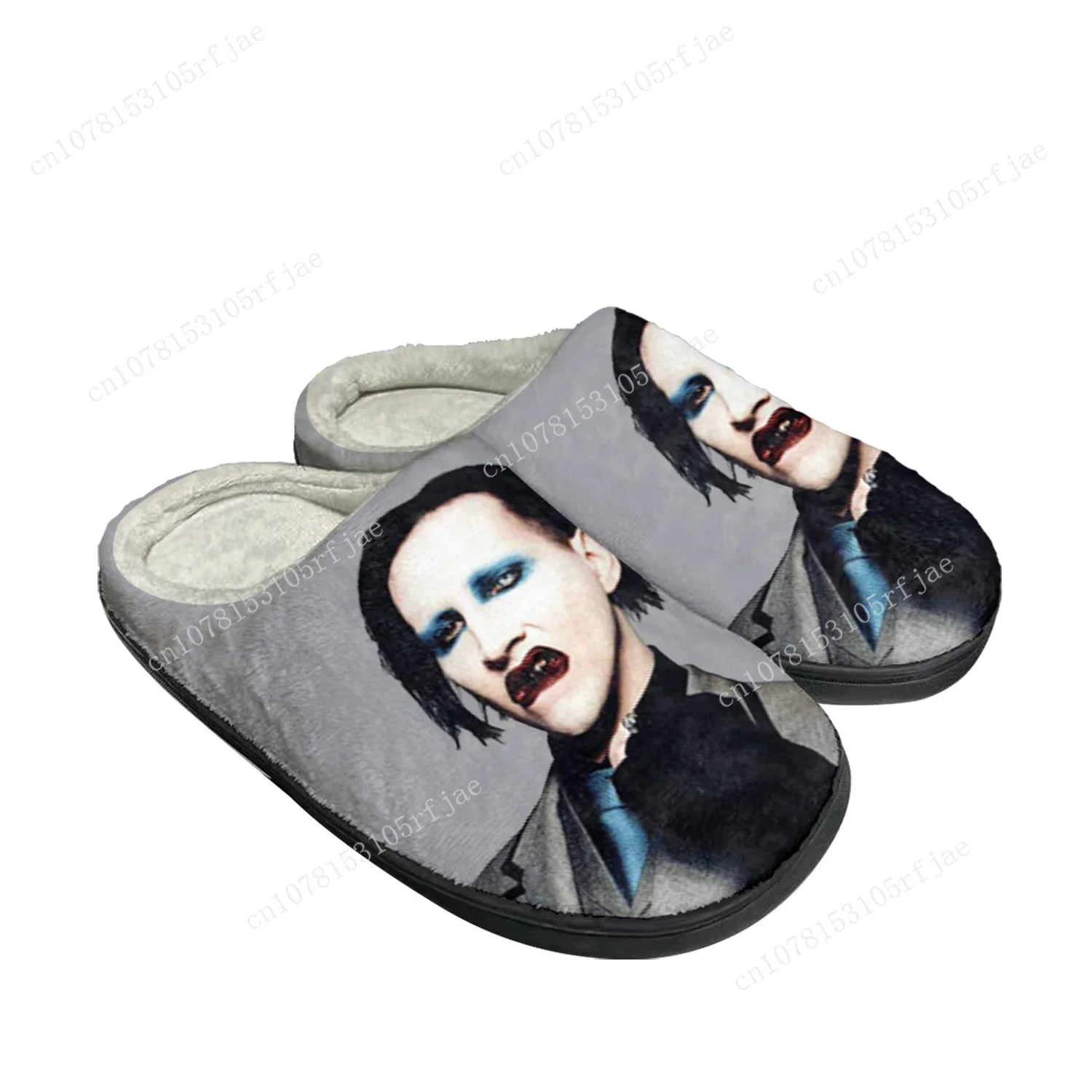 

Rock Band Singer Marilyn Manson Home Cotton Custom Slippers Mens Womens Sandals Plush Bedroom Keep Warm Shoe Thermal Slipper