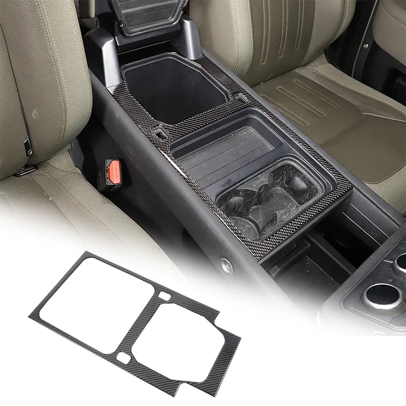 For Land Rover Defender 110 2020-2024 Soft Carbon Fiber Car Central Storage Panel Frame Decorative Sticker Interior Accessories