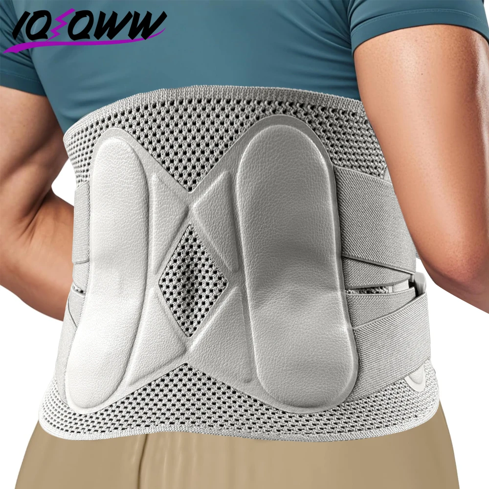 

1 шт. бандаж для облегчения боли в пояснице с 4 опорными стержнями, 3D-вязаный материал для комфорта на весь день, дизайн для ишиаса, грыжа диска