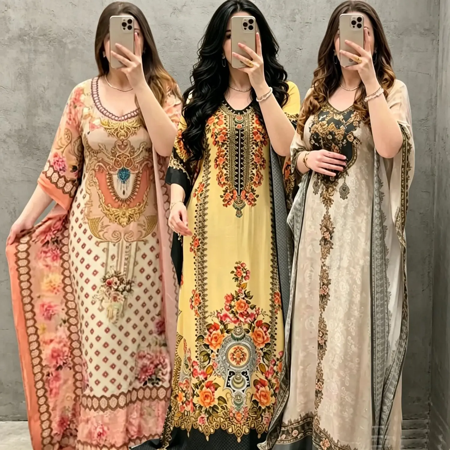 

S.s.124；turkish§124；long Dress, Loose Plus-size Women's Clothing, Printed Dress gulf Vacation Style Outfitbeach Vestidos Prom