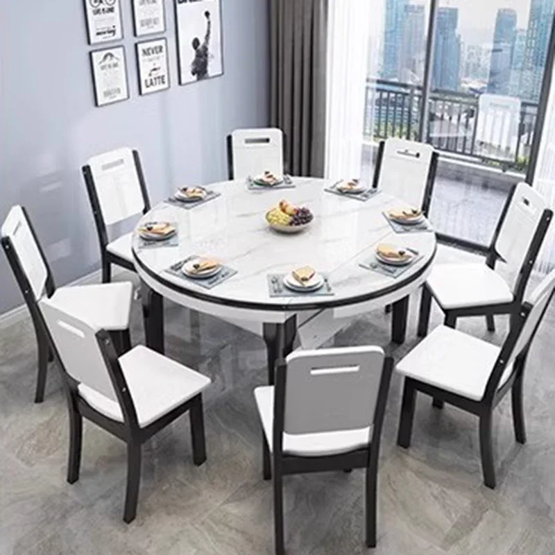 Modern Luxury Dining Table Japanese Minimalist Elegant Round Dining Table Restaurant White Mesa Comedor Decoration Accessories