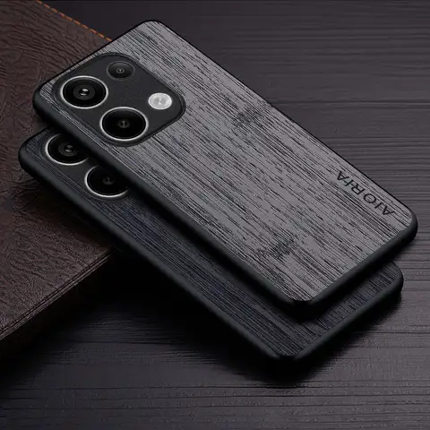 Étui en cuir avec motif bois de bambou pour Xiaomi, coque de luxe pour écouteurs M6 Pro 4G