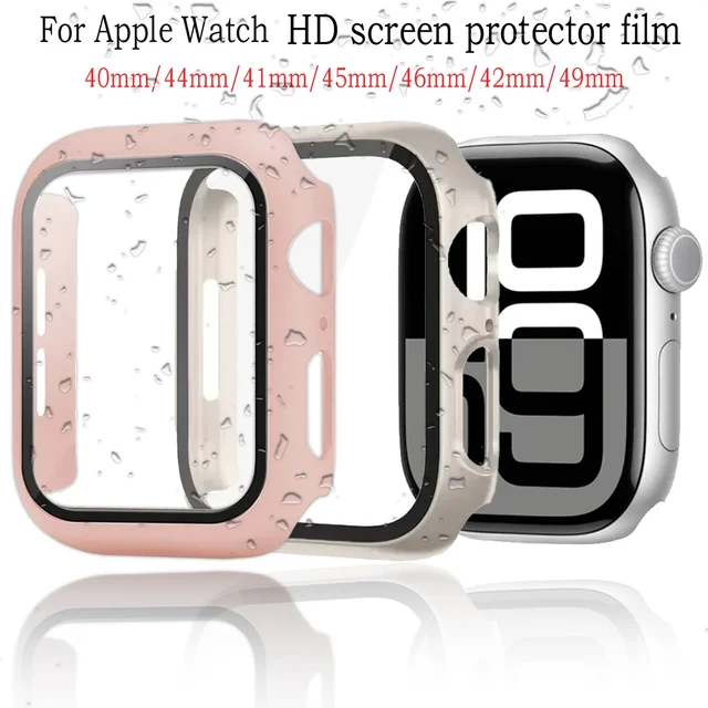 Szkło + osłona do etui Apple Watch Ultra 49 mm 10 46 mm 42 mm Folia ochronna ekranu HD do serii 9 8 7 6 5 4 SE 45 mm 41 mm 44 mm 40 mm