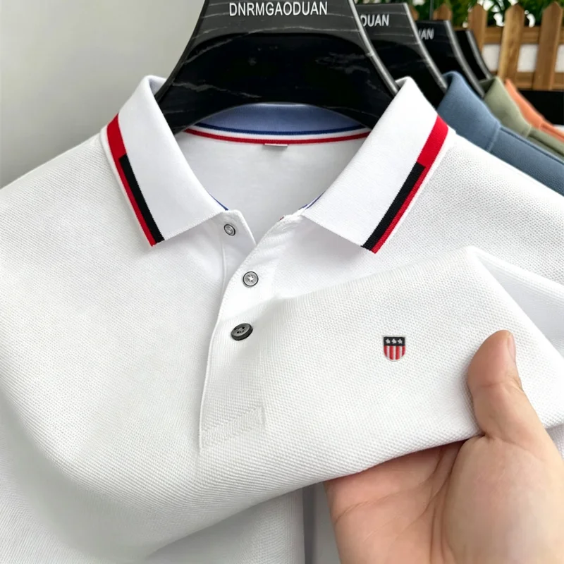 Embroidery Shirt - Summer Men's New Exquisite Embroidered Contrast