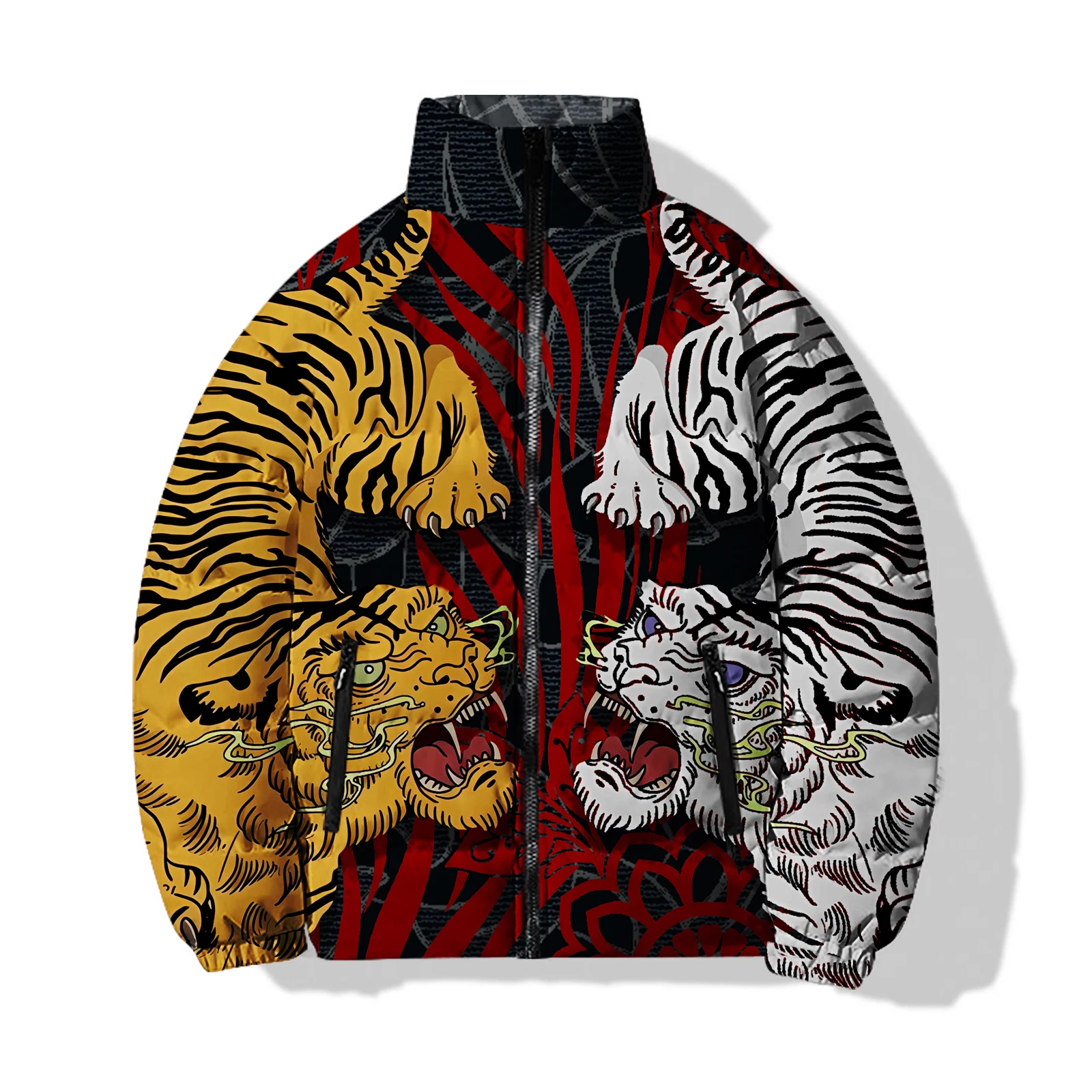 Tiger Men\'s Winter Coats Man Fashion Durable New in Coats Down 3D Digital Printing Latest Model Animal Style Men\'s Clothing 2024