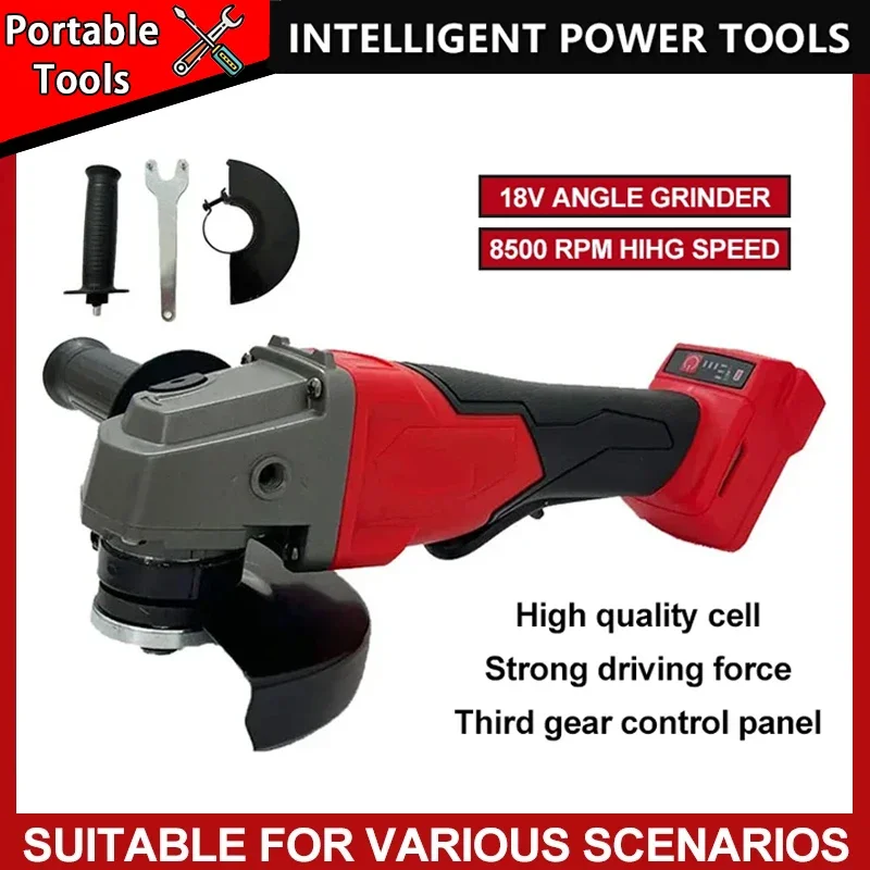 For Milwaukee Electric Cordless Power Tools 125mm Brushless Angle Grinder Polishing Cutting Machine No-Lock Paddle Switch