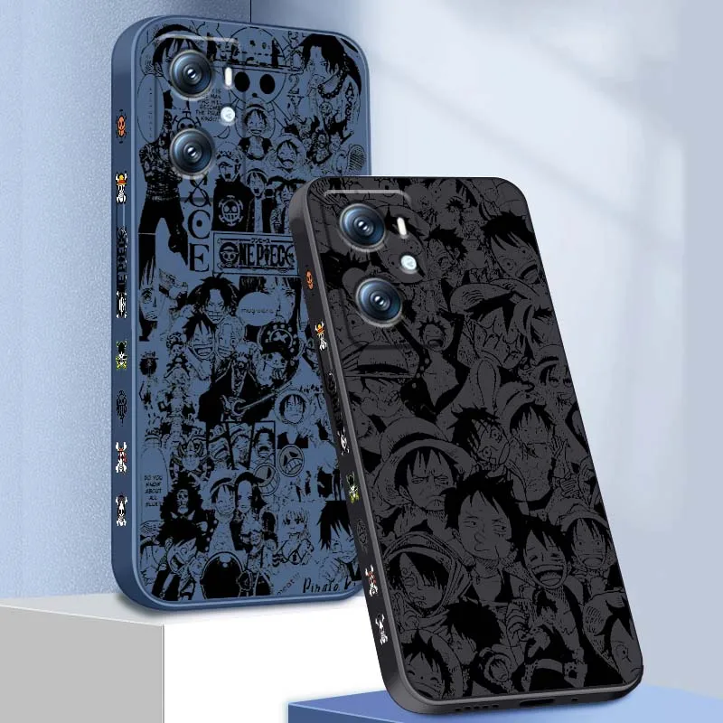Funda de Teléfono Líquida de Lujo con Diseño de Luffy de One Piece para OPPO Find X5 A11 A16K A53 A98 A3 A57 A72 A73 A96 A74 A9 A5 5G
