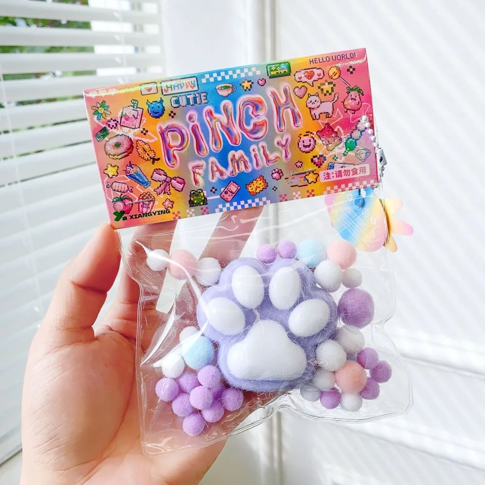 Kawaii สีสันตุ๊กตาแมวเท้า Fidget ของเล่น Mochi Antistress ความเครียดบรรเทาของเล่นสําหรับเด็กผู้ใหญ่ PU ช้า Rebound Sensory ของเล่น