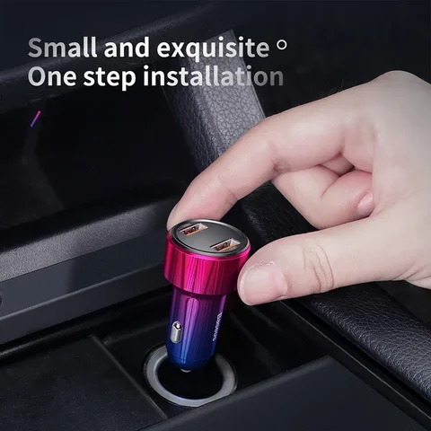 Автомобильное зарядное устройство Baseus 45 Вт QC 4.0 3.0 для Xiaomi Huawei Supercharge SCP Samsung AFC Quick Charge Fast PD USB C Портативная зарядка для телефона
