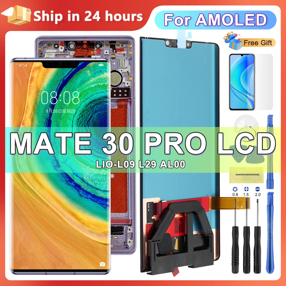 6.53\'\' Display for Huawei Mate 30 Pro Lcd Display Touch Screen Digitizer Assembly With Frame for Huawei Mate 30 Pro LIO-L09 L29