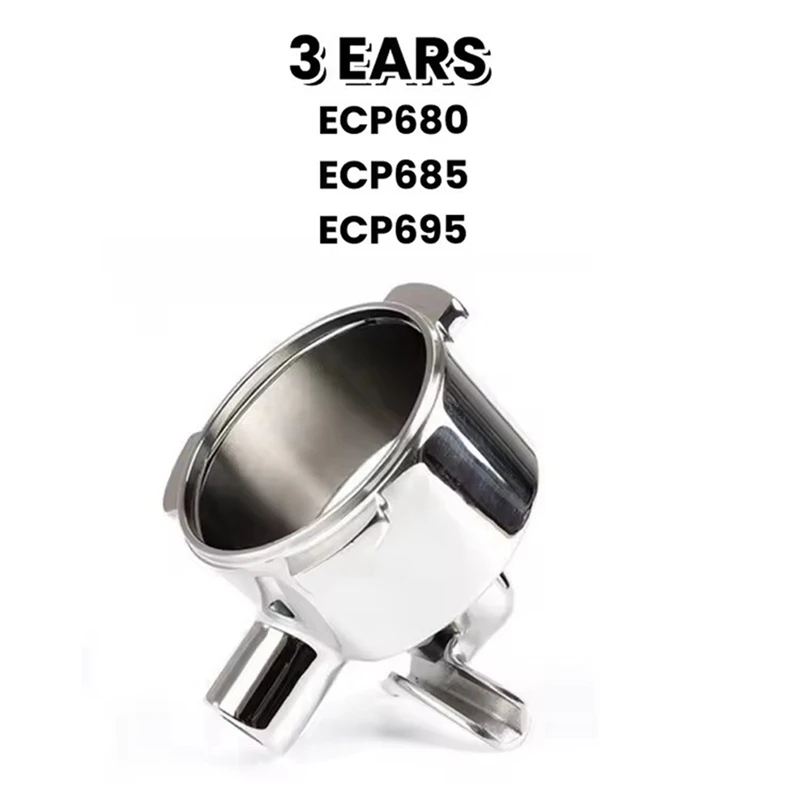 Filter Pegangan Kopi DIY Kepala Tunggal 51MM Tempat Filter Portafilter Kopi Cerat Ganda untuk Dedica EC680/685 Baja Tahan Karat