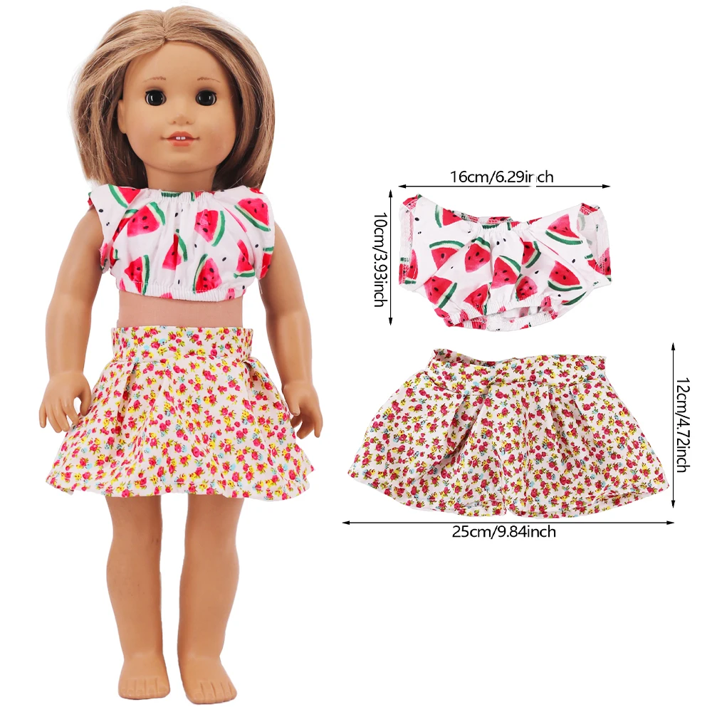 Vêtements assortis à manches courtes et jupe courte faits à la main pour bébé Reborn, accessoires de robe de beurre, jupe d'été, fille qui préconise l'anniversaire, 43cm