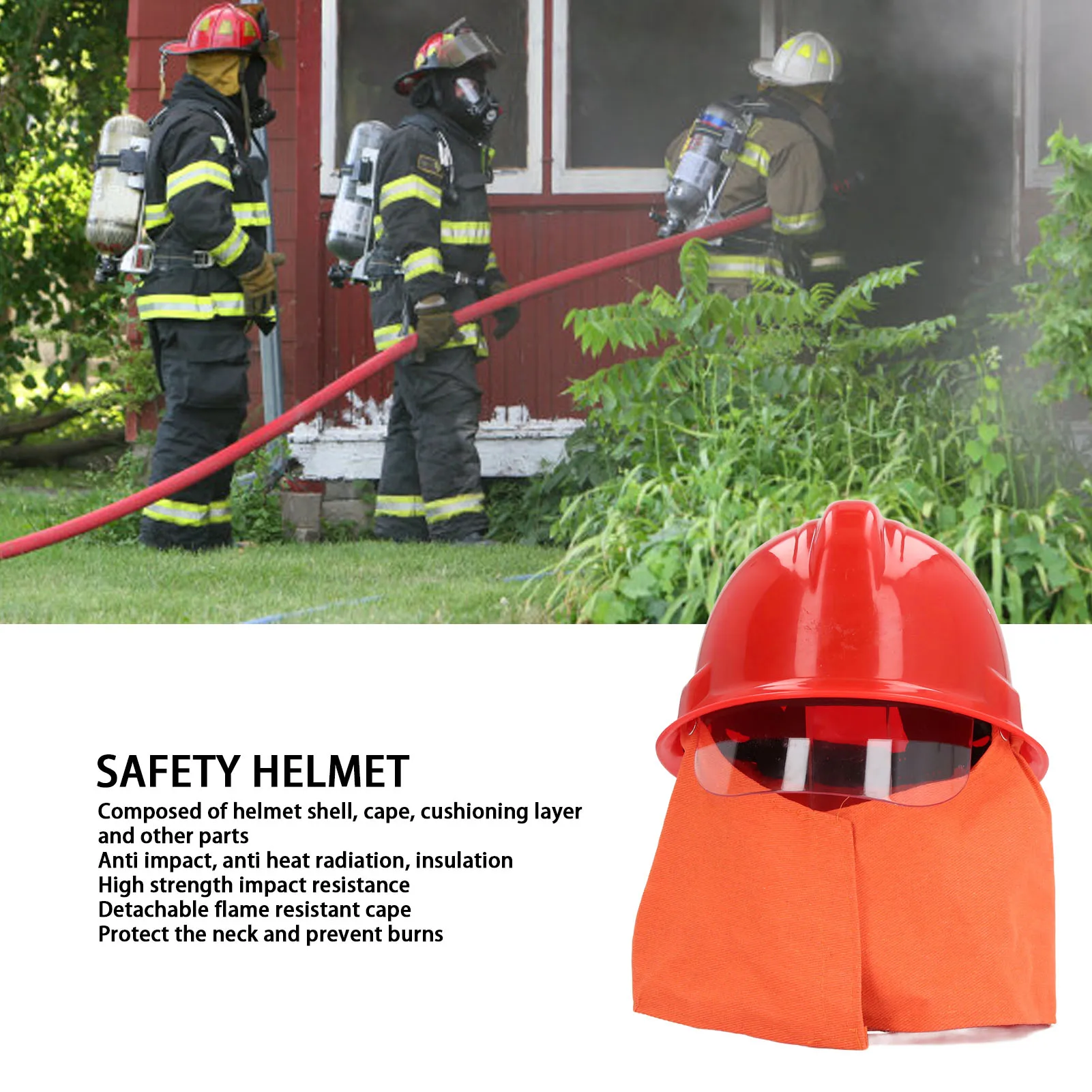 ZK40 Firefighter Helmet Shock Resistance Emergency Rescue Safety Helmet with Fire Resistant Thermal Insulation Layer