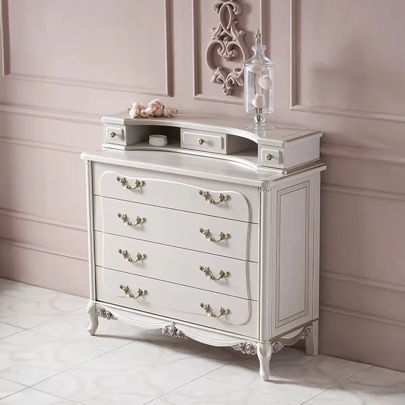 French Classic Bedroom Furniture  Bedside Cabinet With Mirror Bedroom Chest With Drawers